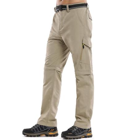 Mens Quick Dry Lightweight Convertible Hiking Fishing Pants - Khaki - Buy Online on GoSupps.com