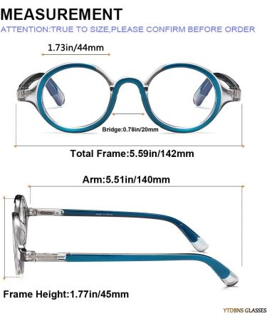 EyeURL Anti-Blue Light Reading Glasses 2-Pack - Round Blue Light Filter Glasses for Men & Women - Spring Hinges Stylish Mixed Paint Design - Buy Online on GoSupps.com