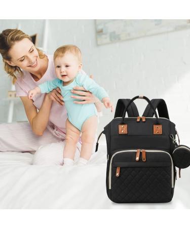 Fexkean Diaper Bag | Multifunctional Baby Backpack with Foldable Bed | Large Capacity Travel Diaper Bag - Black - Buy Online on GoSupps.com