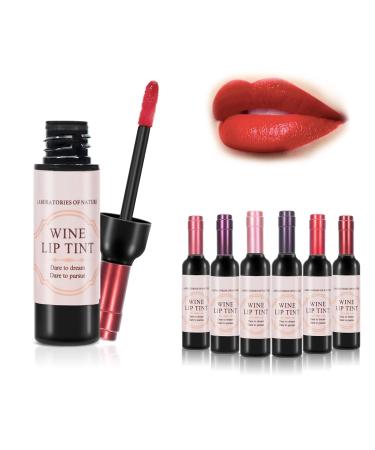 6 Colors Wine Lip Gloss Set - Long Lasting Waterproof Matte Liquid Lipstick | Nonstick Cup Lip Tint (6PCS - Buy Online on GoSupps.com