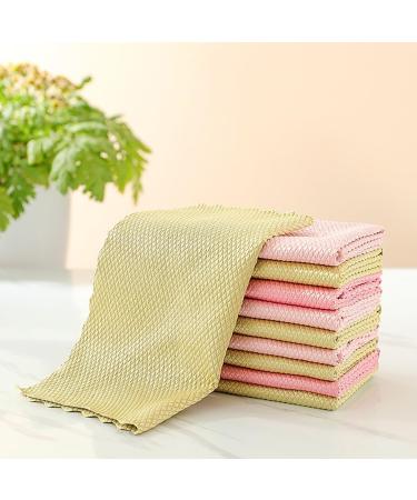 10 Pieces Household Cleaning Cloths Kitchen Dish Towels Fish Scale Wipes Pepsi Cloths Blue_30*40cm - Buy Online on GoSupps.com