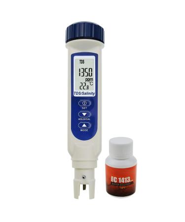 Salinity Tester High Accuracy Salinity Meter with Automatic Calibration, Portable Salinity/TDS/Temperature Tester for Salt Water, Pool, Aquarium (Salinity Calibration Solution Included) Salinity/TDS & Temp. Meter