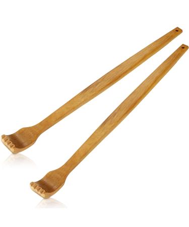 2 pieces of wood back scratch handheld manually back massager long back scratch for immediate relief from itching body relaxation - Buy Online on GoSupps.com