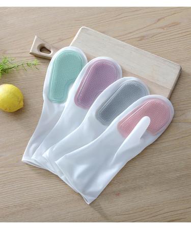 2024 New Silicone Dishwashing Gloves Waterproof Household Dishwashing Cleaning Rubber Gloves Warm Insulation Reusable Pink - Buy Online on GoSupps.com