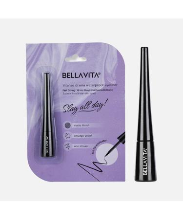 Intense Drama Waterproof Eyeliner Black Matte Finish Smudge-Proof Fast-Drying Felt Tip Applicator Enriched with Biotin 3.5 ml - Buy Online on GoSupps.com