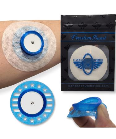 Sensor Cover for Freestyle Libre 1 & 2 Transmitter Guard Sensor Shield & 2 Adhesive Overlay Cover Case (Blue)