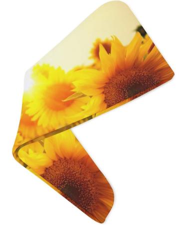 Field of Sunflowers Microfiber Hair Towel Wrap for Women | Super Absorbent Hair Turban | 10 x 26 | Fast International Shipping - Buy Online on GoSupps.com