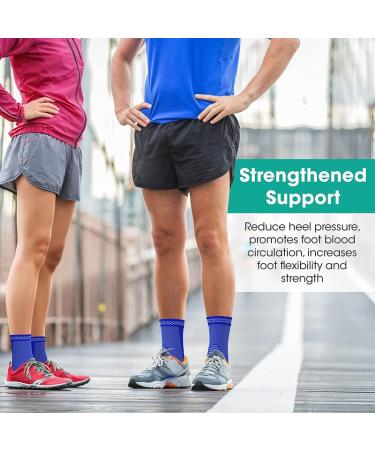Modvel Foot & Ankle Brace Socks - Compression Sleeve for Sprained Ankle Support - Ideal for Men & Women - Tendonitis Arthritis & Sports Recovery - Medium T Blue - Buy Online on GoSupps.com
