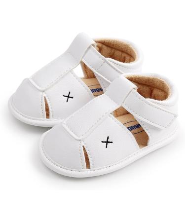 MK MATT KEELY Baby Boys Soft Sole Sandals | Toddler Anti-Slip First Walking Shoes 6-12 Months - White - Buy Online on GoSupps.com