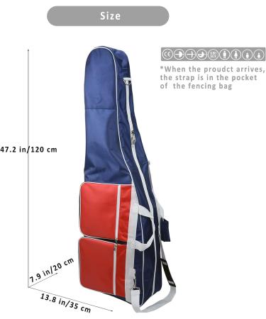 ThreeWOT Navy Blue Fencing Bag - Mask, Sword & Suit Storage | Portable with Handle & Strap - Buy Online on GoSupps.com