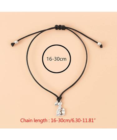 OralGos Happy Easter Bracelet - Adjustable Alloy Rabbit Pendant Wax Rope Braided Bracelet for a Festive Look - Buy Online on GoSupps.com