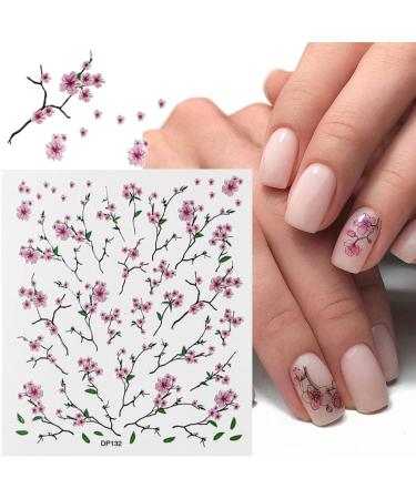 Spring Flower Nail Art Stickers - Self-Adhesive Cherry Blossom Willow Morning Glory Design for Women - 6 Sheets - Buy Online on GoSupps.com