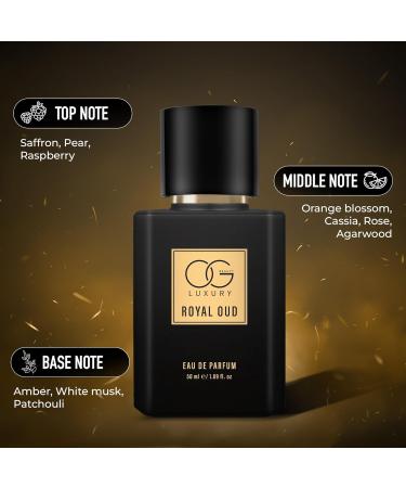 OG BEAUTY Luxury Royal Oud Eau De Parfum for Men | Long-Lasting Sophisticated & Elegant Fragrance with Saffron Agarwood & White Musk | Ideal for Everyday Wear & Gifting | 50ml - Buy Online on GoSupps.com