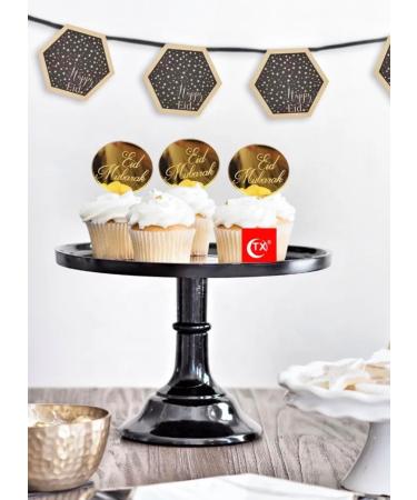 8 Eid Mubarak Cupcake Disc Toppers Gold Eid Cake Toppers Eid Gift Tags Eid Gift Charms Eid Cake Decorations. - Buy Online on GoSupps.com