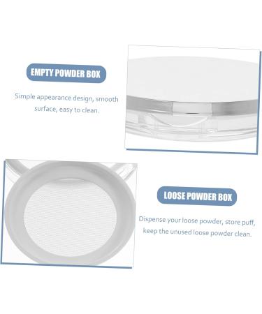 Beavorty Empty Compact with Sifter 2pcs Portable Loose Box Case with 2pcs Puff 7.5x7.5cm Silver - Buy Online on GoSupps.com