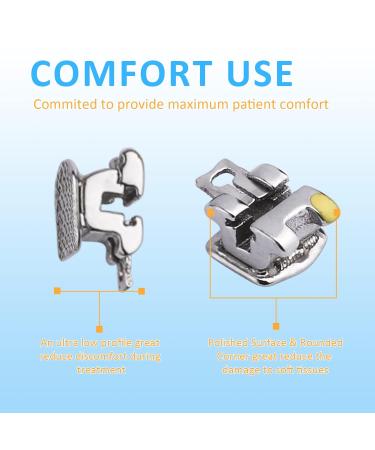 Anhuadental Orthodontic Self-Ligating Metal Bracket 0.022 Roth 345 with Hooks - 20 Brackets/Pack - Buy Online on GoSupps.com