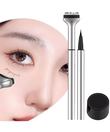 Lower Lash Stamp - Silicone Eyelash Stamp Lower Eyelash Stamps Quick Eye Makeup Tool Lower Lash Stamp with Ink Eye Makeup Tool Natural Look for Make Up Beginner (Black)