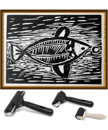 AIFUDA 3Pcs Rubber Roller Brayer Set for Ink, Paint, Block Stamping, Printmaking, Wallpaper, Arts & Crafts - 1.37, 2.36, 3.93 Inch Rollers - Buy Online on GoSupps.com