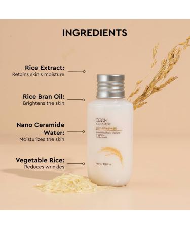The Face Shop Rice & Ceramide Moisturizer Emulsion | 12-Hour Hydration & Barrier Repair Cream | Korean Skincare for All Skin Types (70ml - Buy Online on GoSupps.com