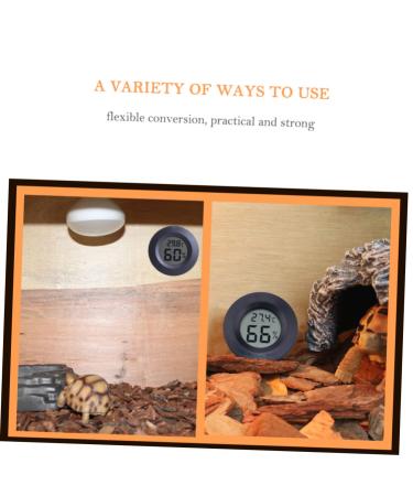 POPETPOP 5pc Mini Digital Reptichip Celsius Meter Round Humidity Temperature Gauge Hygrometer Indoor Humidity Reptile Pet Temperature Meter Celsuis Glass Moisturizer Electronic Black 4.5X1.5CM - Buy Online on GoSupps.com