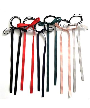 6 Pieces Bow Hair Ties  Long Silk Ribbon Hair Bands - Buy Online on GoSupps.com