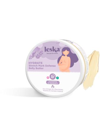 Leska Maternity Stretch Mark Belly Butter | STAGE B: HYDRATE Stretch Mark Defense Belly Butter (Pregnancy Months 6-9) | Part of a Complete 3 Part Pregnancy Skin Care System | New Mom Gifts (4.93oz) 4-6 Months Belly Butter