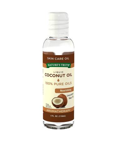 Nature's Truth Coconut Oil Liquid For Skin | 4 oz | Unscented Base Oil | Paraben Free