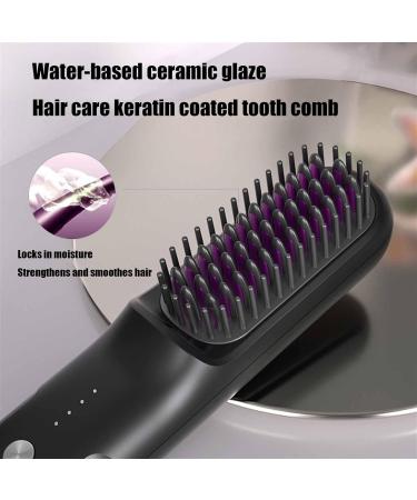 Brusho Hair Pro Cordless Mini Ionic Hot Comb - Portable Hair Straightener for Women | Best Hair Straightening Irons for Dry & Curly Hair - Buy Online on GoSupps.com