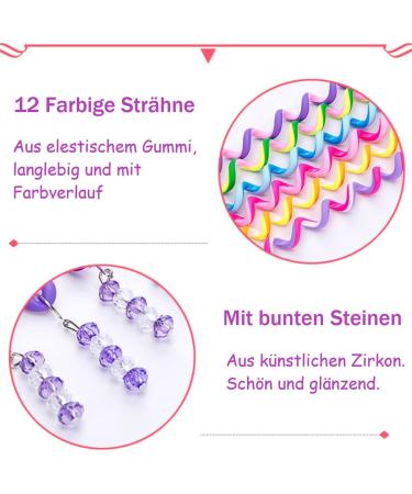 Folando Hair Jewelry for Girls - 12 Colorful Hair Spirals with Rhinestones | Perfect for Braids & Party Hairstyles | Children's Hair Extensions - Buy Online on GoSupps.com