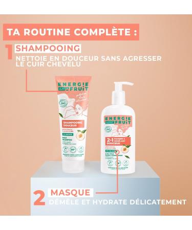 ENERGIE FRUIT | Mask + Conditioner | Organic Peach & Rice Water | Fine Hair | Vegan | 300 ml - Buy Online on GoSupps.com
