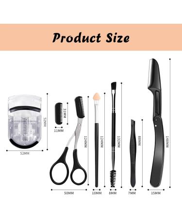 Arqumi 7 in 1 Eyelash Curler Set - Ultimate Makeup Tools for Men & Women | Eyelash Curler Brush Tweezers Scissors & Eyebrow Trimmer - International Shipping Available - Buy Online on GoSupps.com