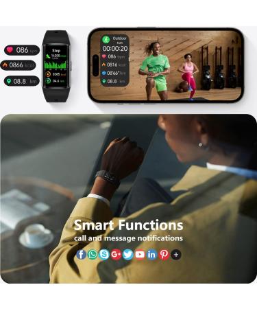2023 Fitness Tracker with Heart Rate Monitor, Blood Pressure, Sleep Tracker, HRV, Blood Oxygen, Step & Calorie Counter - Smart Watch for Men and Women in Black - Buy Online on GoSupps.com