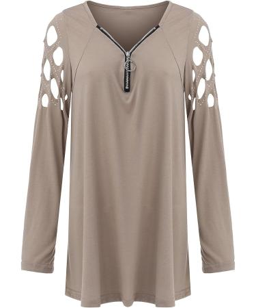 Women's Rhinestone V-Neck Hollowed Out Top - Black Silk Shirt - XX-Large - Buy Online on GoSupps.com
