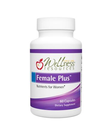 Wellness Resources Female Plus for Healthy Estrogen Metabolism Menstrual Rhythm Support Energy and Mood - Chaste Berry I3C DIM Calcium-D-Glucarate B6 Myo-Inositol Sulforaphane (60 Capsules)