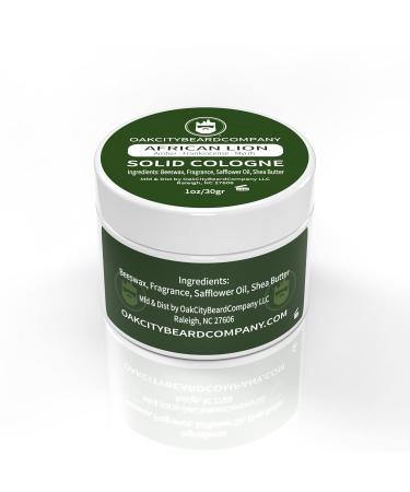 Oak City Beard Company - African Lion - Solid Cologne - 1 Ounce - Amber - Frankincense - Myrrh - Patchouli - Exotic African Lion 1 Ounce (Pack of 1) - Buy Online on GoSupps.com