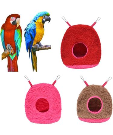 NA 1Pcs Plush Parrots Hanging Nest Bird Nest Bed Plush Bird Hut Berber Fleece Hammock Swing Bed Cave Warm Soft Plush Hammock Hanging Cage Tent for Pet Bird M - Buy Online on GoSupps.com