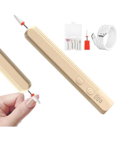 kagrote Nail Drill Machine USB Rechargeable Electric Nail Machine Professional Supplies. Portable Nail Polishing Tools with 6 Drill Bits for Home Nail Salon Manicure Khaki - Buy Online on GoSupps.com