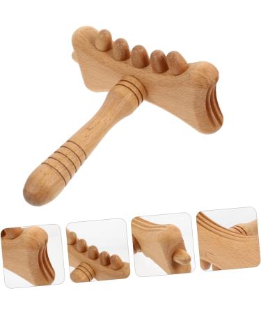 Lurrose Wooden Gua Sha Stick - Back Massager & Scratch Tool for Thai Massage - Beech Wood Therapy Device 18x17.5cm - Buy Online on GoSupps.com