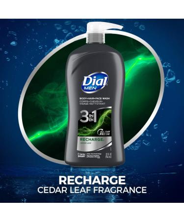 Dial Men 3 in 1 Body Hair and Face Wash Recharge 32 Fl Oz Cedar Leaf Scent Cleanses Deep + Gentle on Skin with Clean Rinse Technology (Pack of 2) 32 Fl Oz (Pack of 2) - Buy Online on GoSupps.com