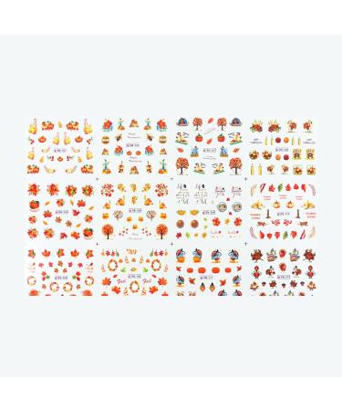 dijiusidy Nails Stickers Fashion Maple Leaf Pumpkin Decals Manicure Tools Sliders Decor Adhesive Fruit Elements Decorations 372 BN361 BN361 372