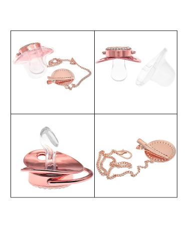 Bling Personalized Baby Pacifier with Pacifier Clips and Anti-dust Cover Pink A-Z 26 Letters(Pink A) Pink-A - Buy Online on GoSupps.com