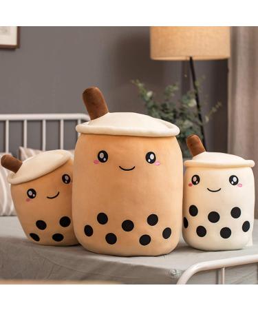 Kekeso Boba Plush Pillow Stuffed Toy | Soft Bubble Pearl Milk Tea Hugging Cushion | Brown Big Eyes | 35cm/13.77inch Gift Toy - Buy Online on GoSupps.com