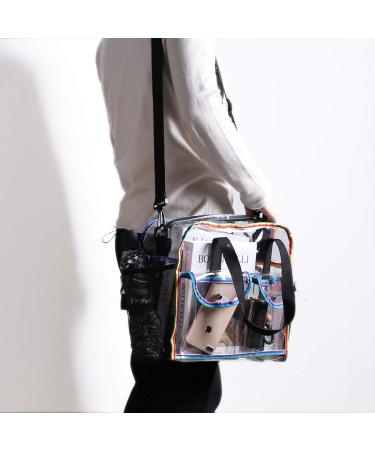 MOFASVIGI Clear Stadium Approved Tote Bag - Waterproof Transparent Rainbow Design for School, Concerts & Travel - Buy Online on GoSupps.com