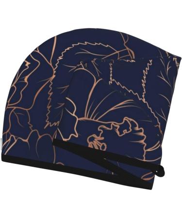 Super Absorbent Navy Microfiber Hair Towel Wrap for Women | Copper-Gold Coral Velvet Quick Dry Cap for Long Curly & Thick Hair - Buy Online on GoSupps.com