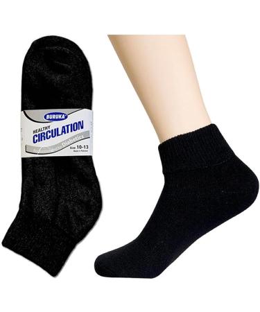 Diabetic Ankle Circulatory Socks for Men | Loose Fit Black | 3 Pack | Size 10-13 - Buy Online on GoSupps.com