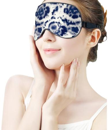 Psychedelic Blue Tie Dye Sleep Mask for Women | Adjustable Eye Shades Cover with Elastic Strap - Perfect for Travel & Relaxation - Buy Online on GoSupps.com