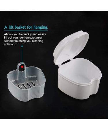 Buy DAC VGOG White Prostheses Cup & Bath Box | Travel Storage for False Teeth with Sieve & Basket - Buy Online on GoSupps.com