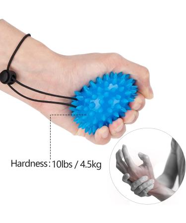Hand Trainer Hedgehog Ball - Elastic Strap Finger Strength Training & Massage Therapy - Dark Blue - Buy Online on GoSupps.com