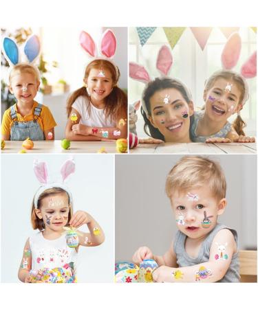 Easter Temporary Tattoos for Kids - Bunny, Egg, Chick Designs - Waterproof Fake Tattoos for Easter Party - 10 Sheets - Buy Online on GoSupps.com