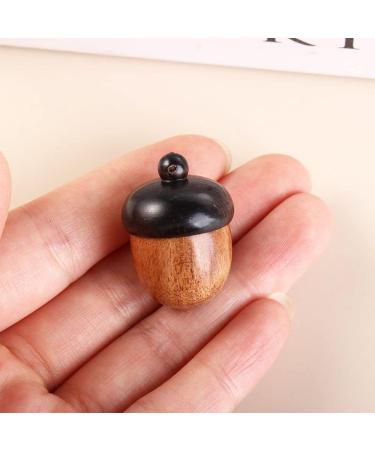 Wooden Travel Pill Case - Solid Wood Mini Pill Organizer | Acorn Shape Sandalwood Capsule Storage for Outdoor Use - Buy Online on GoSupps.com